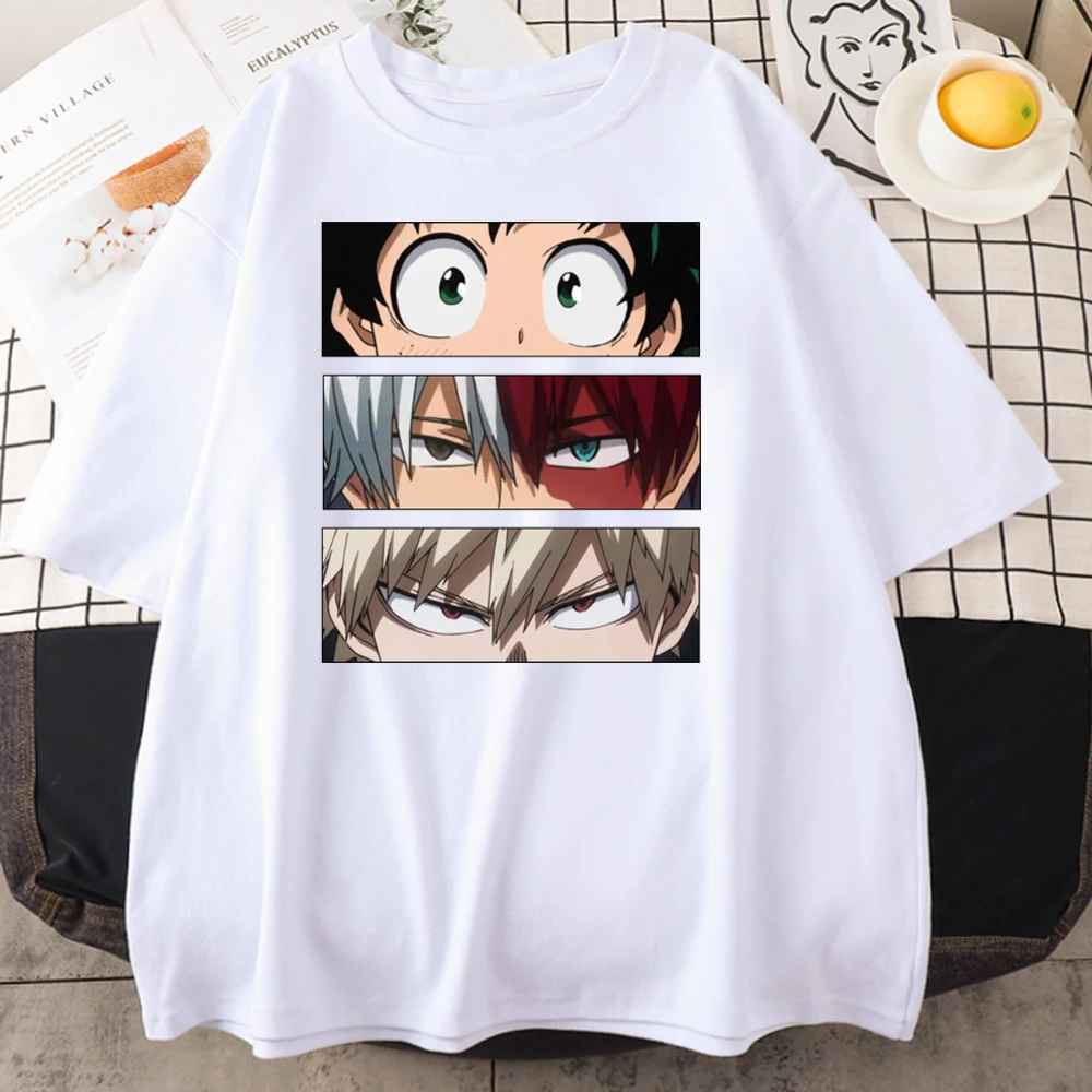 

My Hero Academia Graphic Print T-shirt Summer Casual Anime Harajuku Top Tees Woman Short-sleeved T-shirt Hip-hop Female Clothing