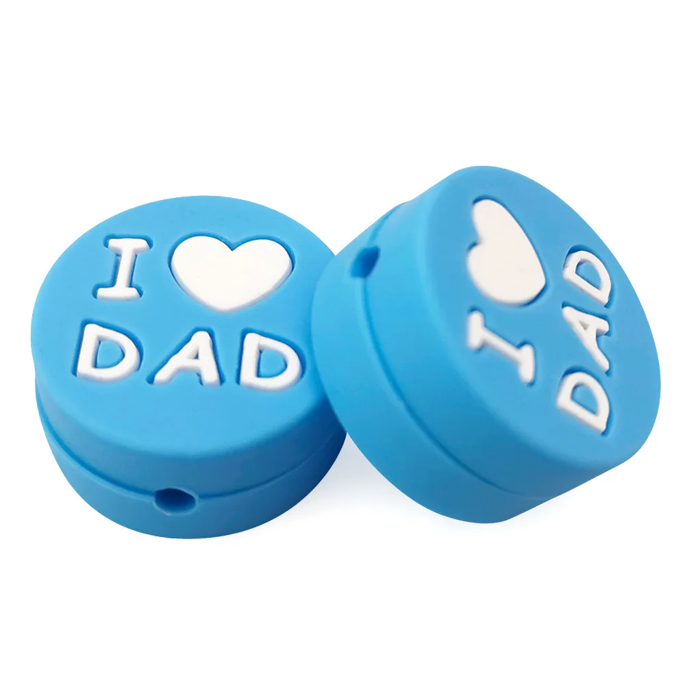 TYRY.HU 10 шт./лот I LOVE MOM/DAD новейшие двухсторонние силиконовые бусины для детского