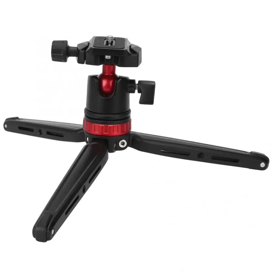 Алюминиевый сплав красный мини настольный регулируемый штатив с панорамной