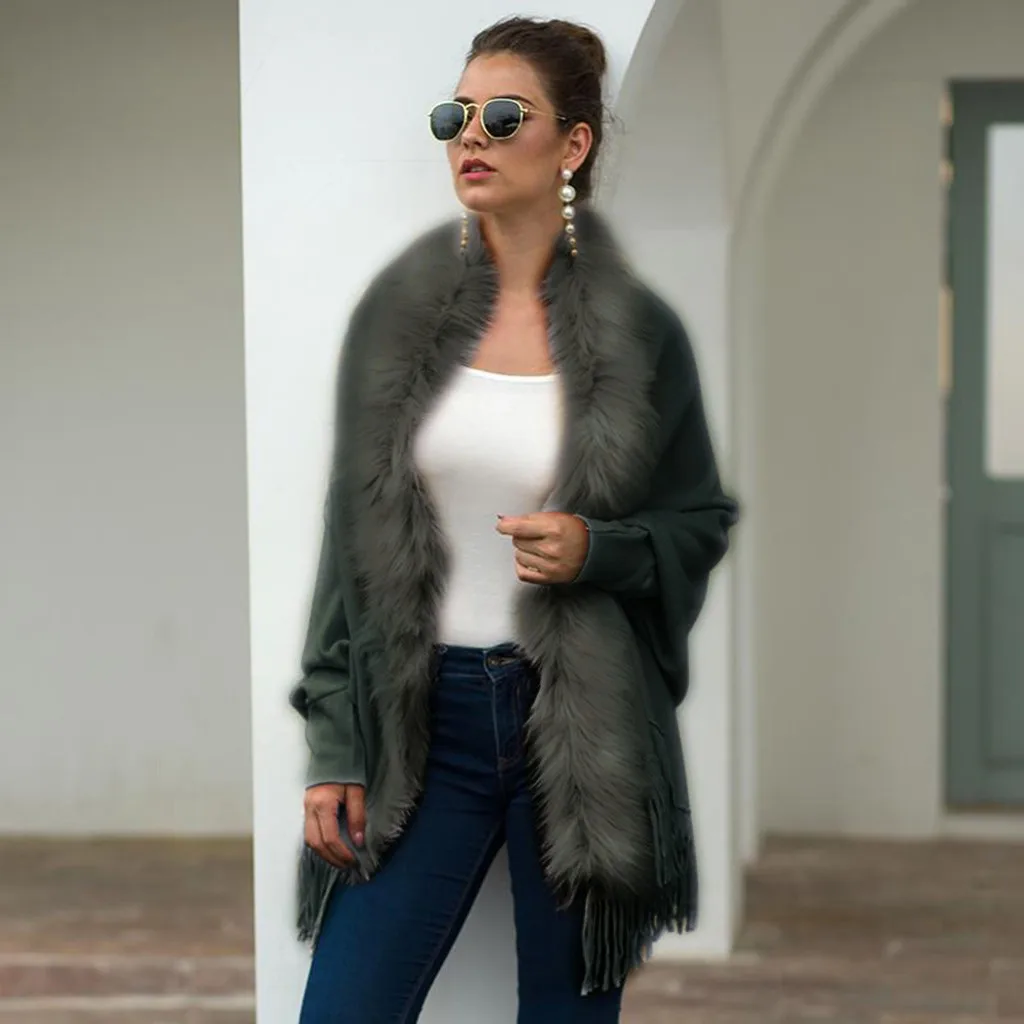 2020 флисовое пальто женские зимние вязаные кашемировые накидки кардиганы пончо