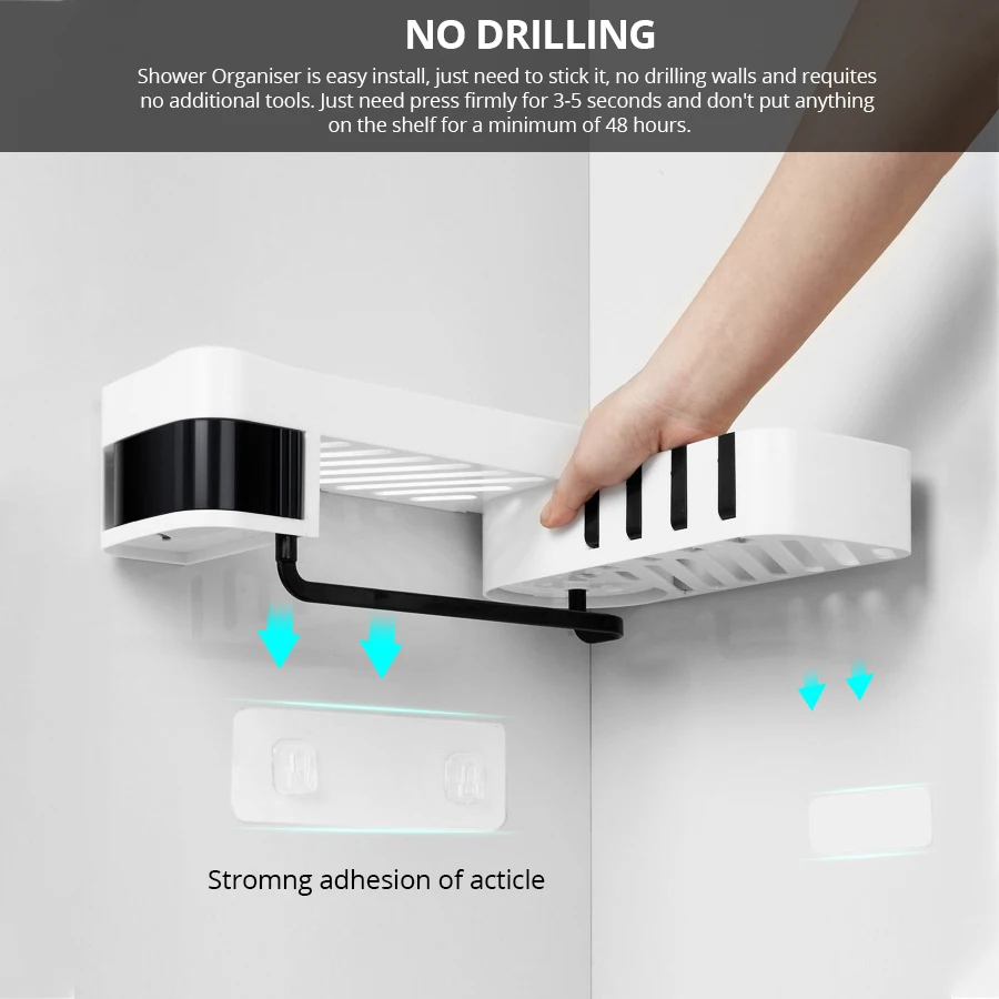 Угловая полка для душа ванной комнаты шампуня держатель кухонная хранения