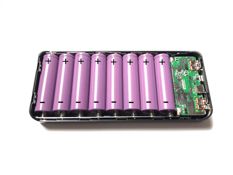QC3.0 fast charging 8pcs 18650 battery DIY mini display screen USB power bank for smart phone
