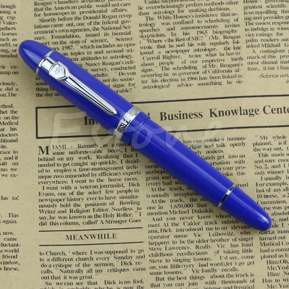 Роскошная сталь Jinhao 159 Серебряная отделка Средний Перо гладкая