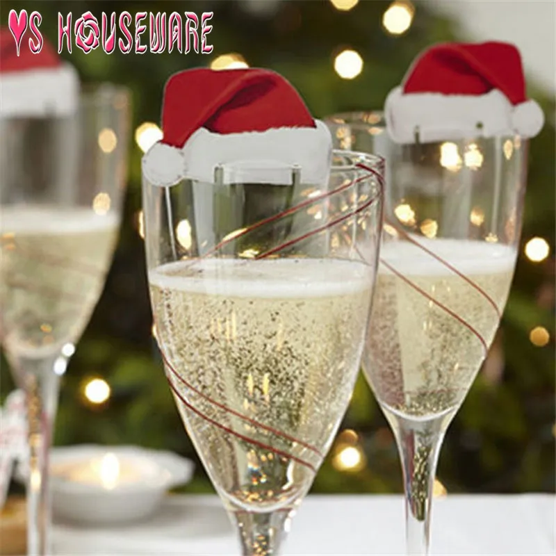 10 шт./Шляпа Санты Navidad Рождество домашняя кружка карточные украшения для семьи стол место карты вечерние принадлежности