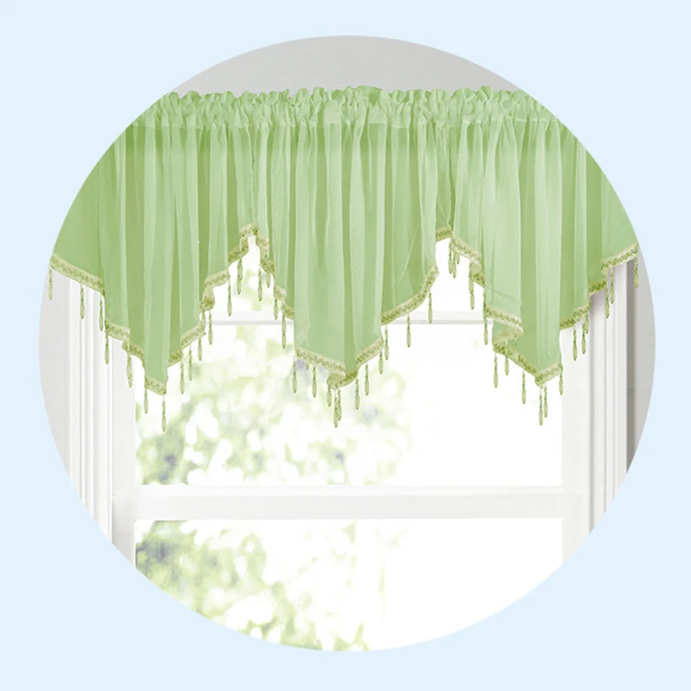 Твердые Цвет Треугольники Форма Кухня короткие Шторы окна Подзор простыня