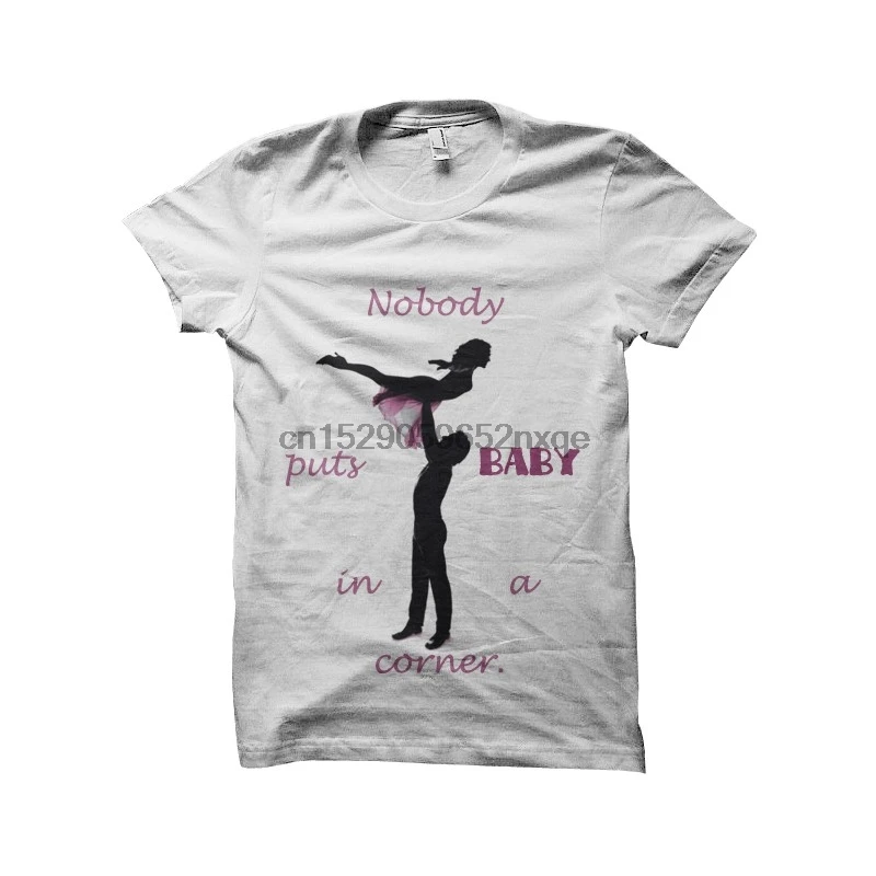Мужская футболка белая никто не кладет малыша в угол грязного танца. Женская