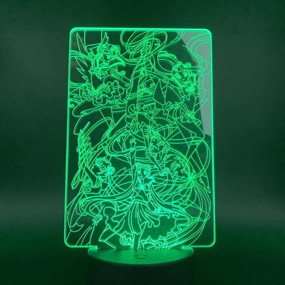 3d лампа Сейлор Мун светильник детской спальни сенсорный ночсветильник с USB