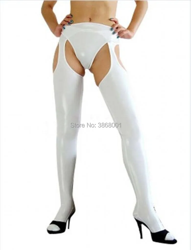 Сексуальное Женское боди Zentai блестящие Длинные чулки с металлическим эффектом и