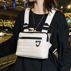 Сумки в стиле панк для мужчин, тактическая нагрудная сумка для мальчиков, нейлоновая Светоотражающая тактическая сумка-жилет, уличная одежда в стиле хип-хоп, мужские тактические нагрудные сумки