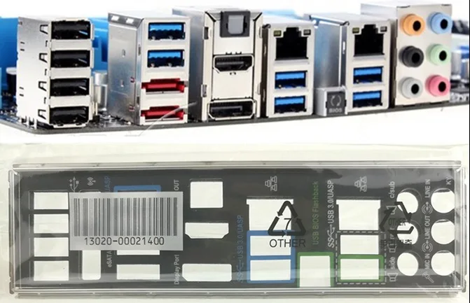 

New I/O shield back plate of motherboard for P8Z77-V DELUXE just shield backplate Free shipping