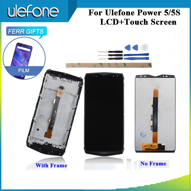 ЖК дисплей и сенсорный экран для Ulefone Power 5 с рамкой пленкой запасные части