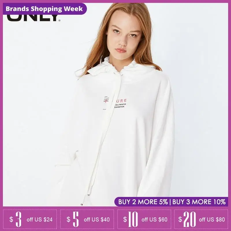 ONLY зимние женские буквен ным принтом толстовка | 11939S567|Женские толстовки и