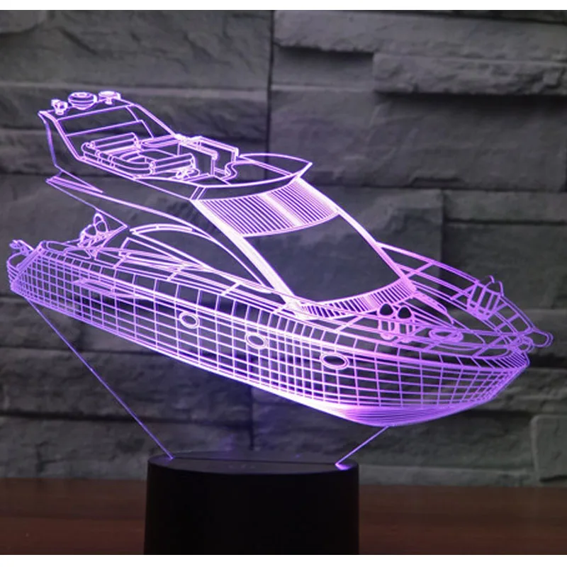 Светодиодный ночсветильник 3D для яхты светильник лампа украшения дома с 7