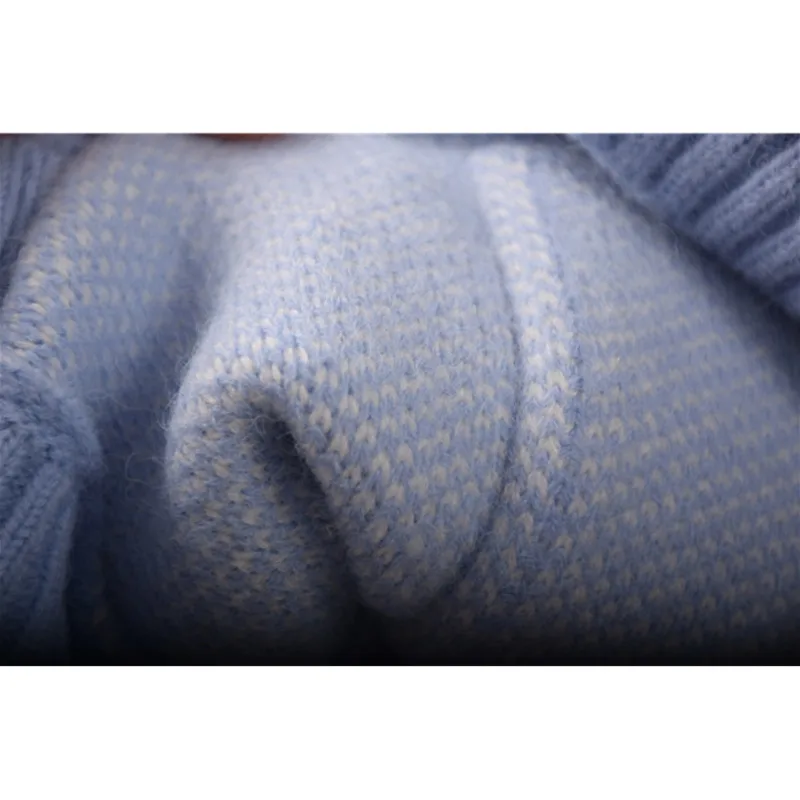 

Autumn New Single Breasted Women Knitted Cardigan O Neck Long Sleeve Loose Pocket Sweater Cardigan White Clouds Knitted Tops