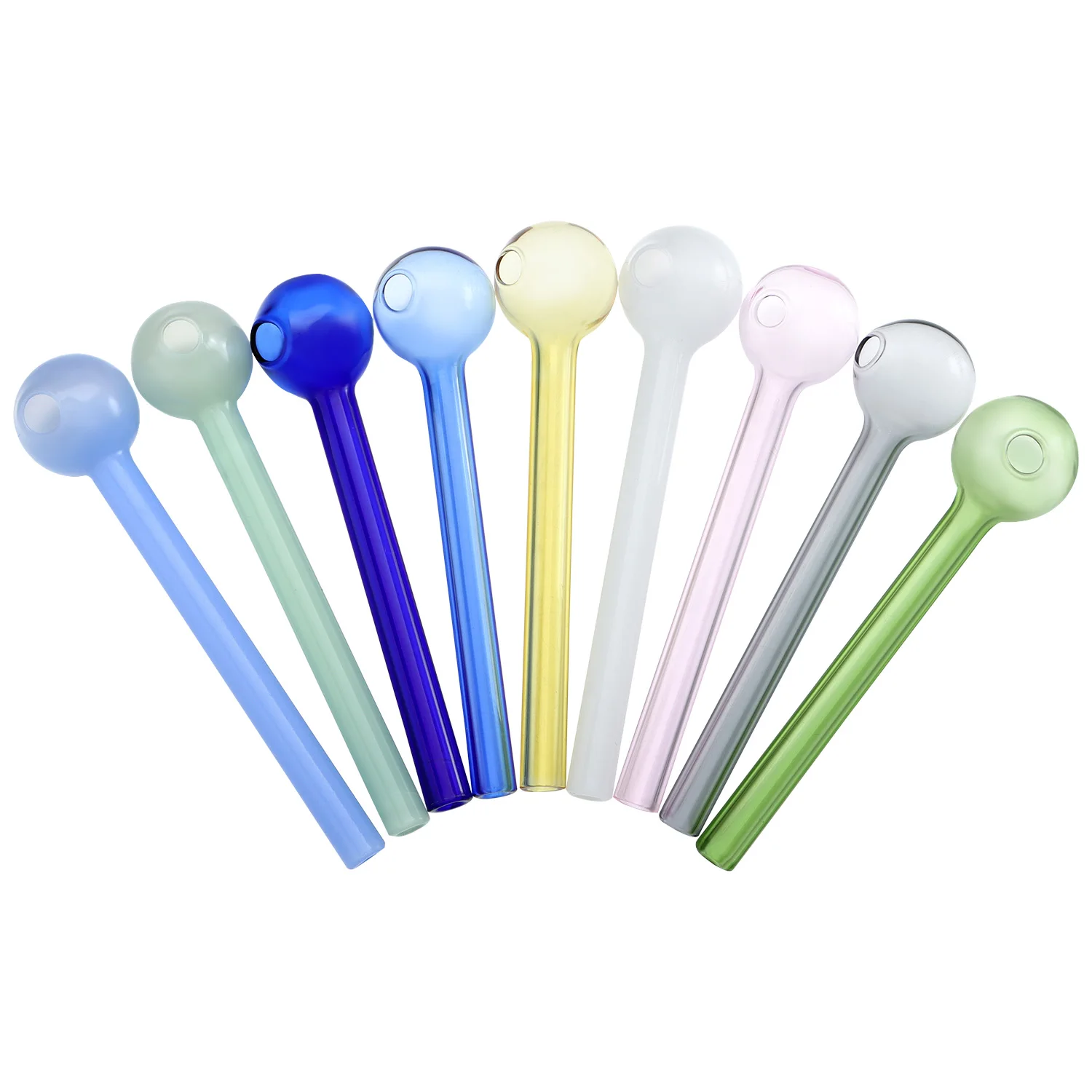 

1PC Handmade Oil Lamp Safe Glass Heat Resistant Oil' Lamp Rod Colorful Round Glass Straw High Quality Household