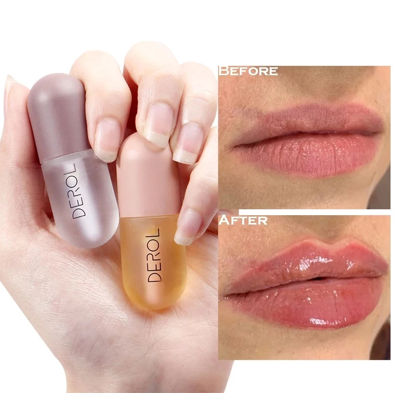 Day Night Instant Volume Lips Plumper Mini Natural Lip Care Serum Mouth Enhancer Plumper Gloss for Fuller Softer Hydrated Mouth
