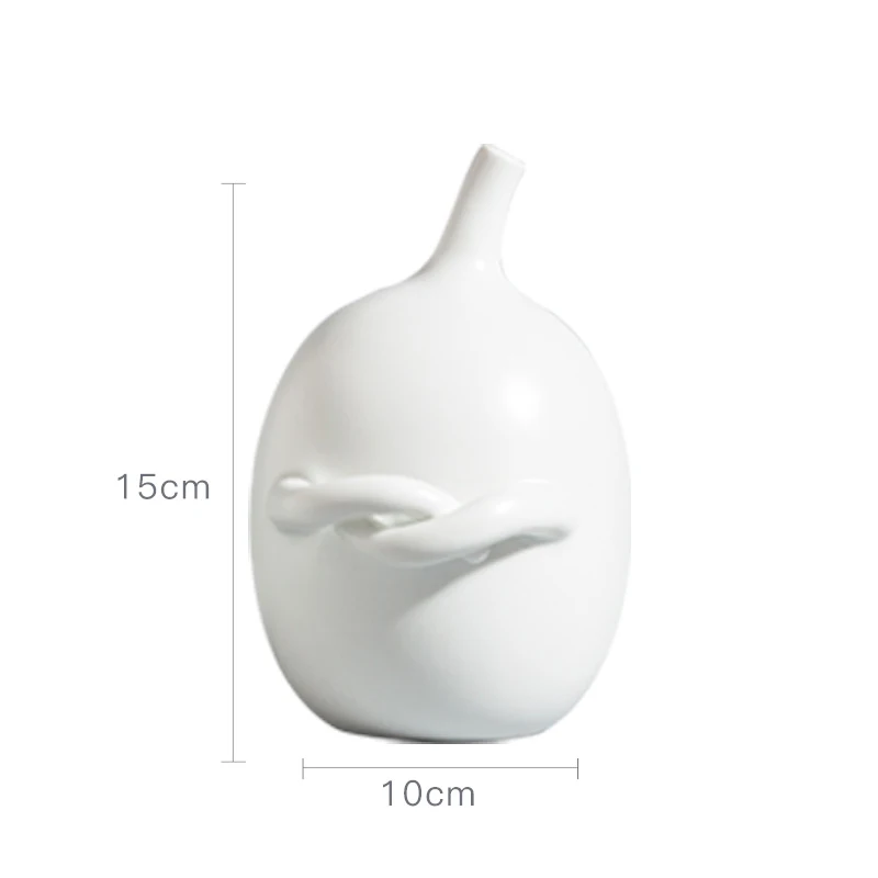 white 15x10cm Современная креативная керамическая ваза, черно-белая фарфоровая ваза Цзиндэчжэнь, сухие цветочные ремесла, украшения, свадебное украшение для дома - Цвет: white 15x10cm