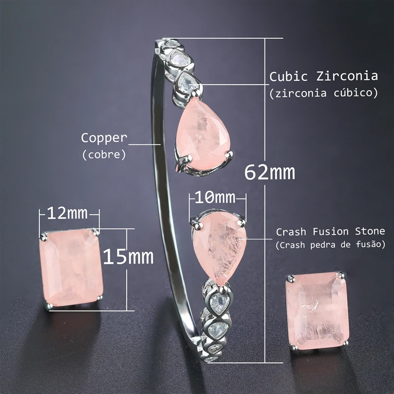 Комплект ювелирных изделий Newranos с голубым педрином из сплава камней