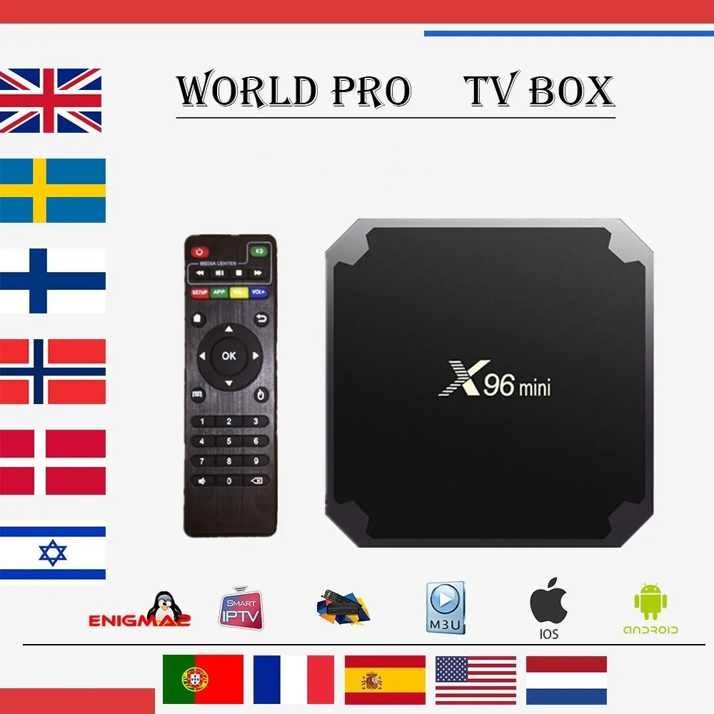 Best World TV X96 mini Amlogic S905W 8/16G Android 9 0 ТВ бокс французский итальянский смарт только без