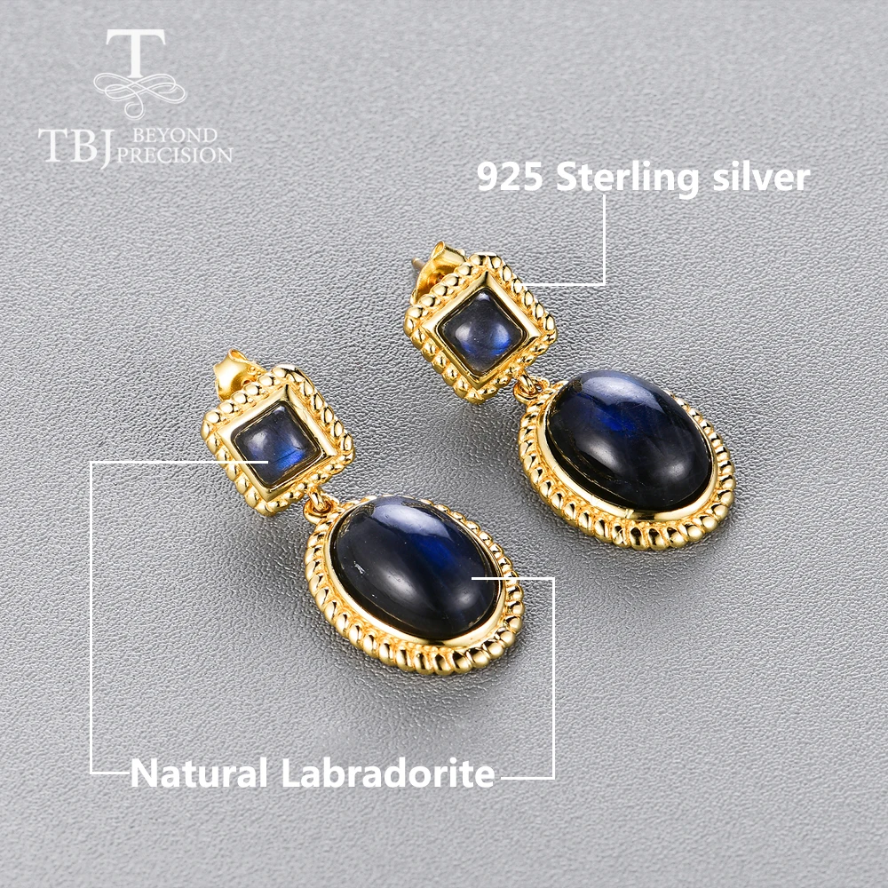 Женские серьги с лабрадоритом классического дизайна ювелирные изделия из