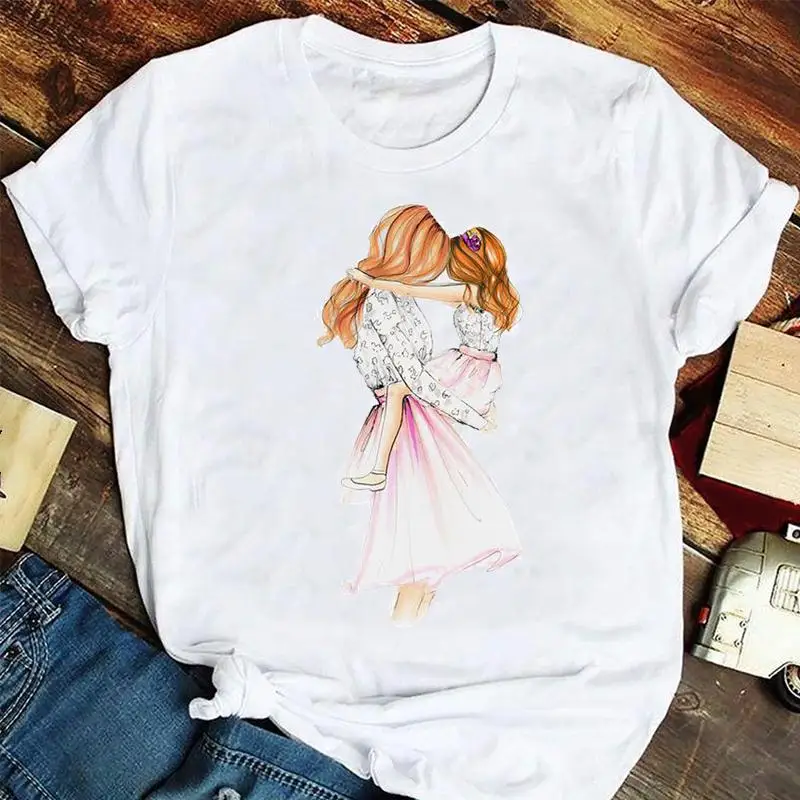 

Women Fashion 90s Family Sweet Trend Style Mother Mom Mama Cartoon Tshirts Clothes Graphic T Top Lady Print Female Tee T-Shirt