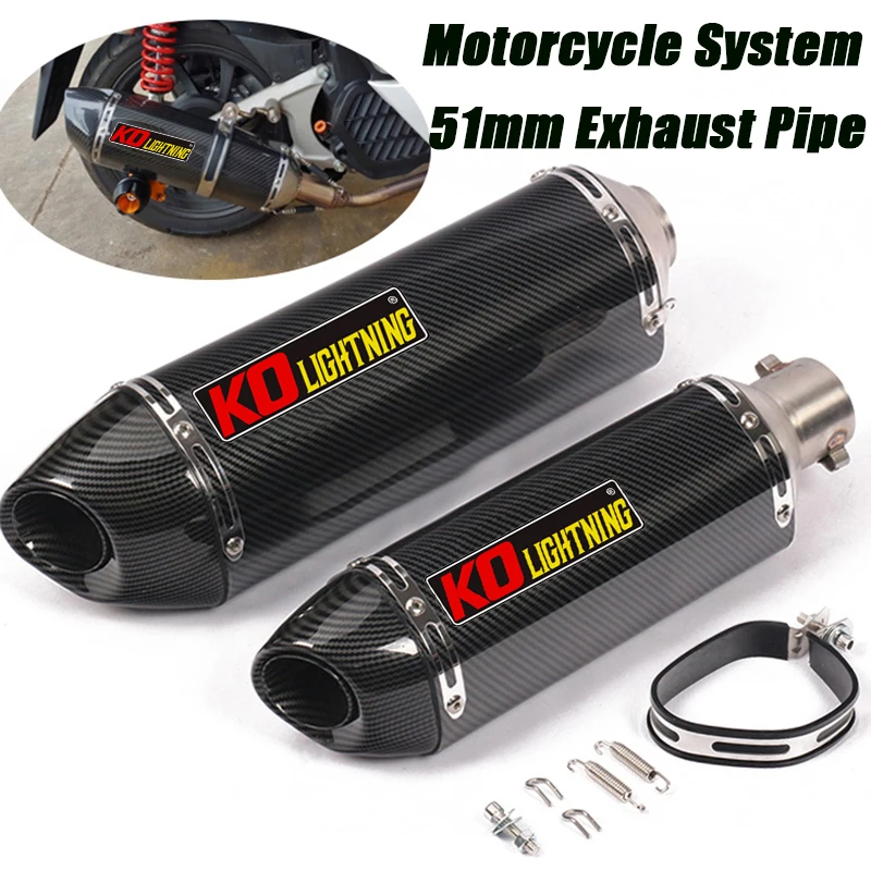 

Silp on For 51mm Head Silencer Baffler Motorcycle Stainless Steel Exhaust Muffler Pipe DB Killer System