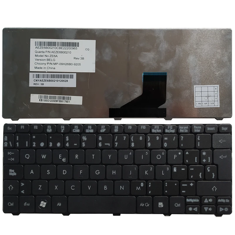 Испанская клавиатура для Gateway Mini LT21 LT25 LT27 LT28 LT2100 LT32 Packard Bell Dot SPT SE 723 SE2 S E3 E2 SE3 SC SP