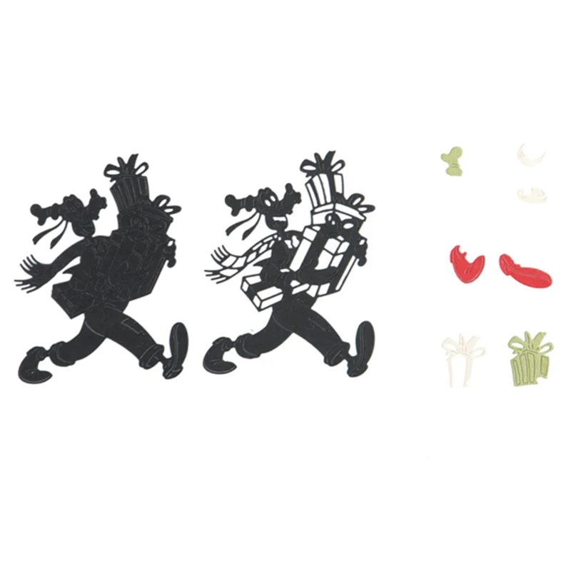 Металлические режущие штампы joyful Running Dog с подарками коробки высечки для поделок, скрапбукинга Новые высечки для тиснения
