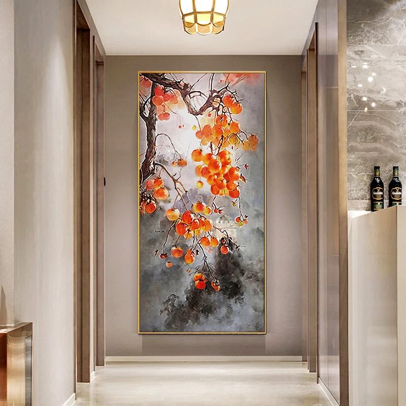 

Persimmon Tree Canvas Painting on the Wall Art Posters and Prints Modern Abstract Pictures for Living Room Home Decoration