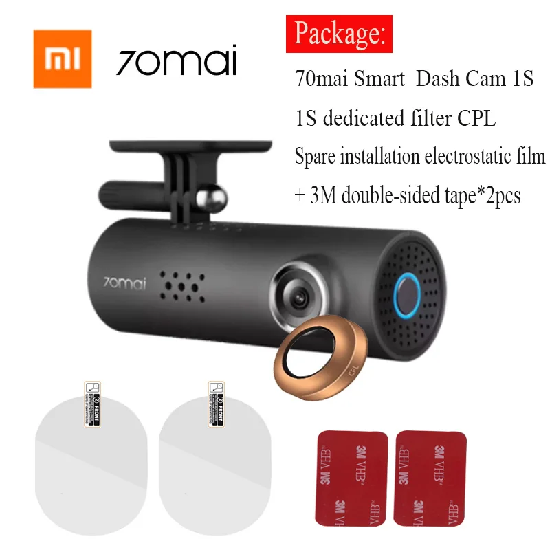 70mai Car DVR 1S Camera Recorder ,70mai 1S 1080P HD Night VisionDash WiFi,Accessories for vehicle dashcam filter CPL