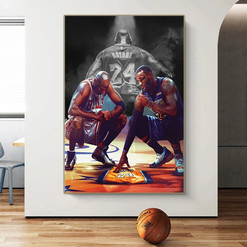 

Kobe Bryant Michael Lebron James Poster Basketball Star Wall Art Canvas Wall Picture Living Room Home Decor