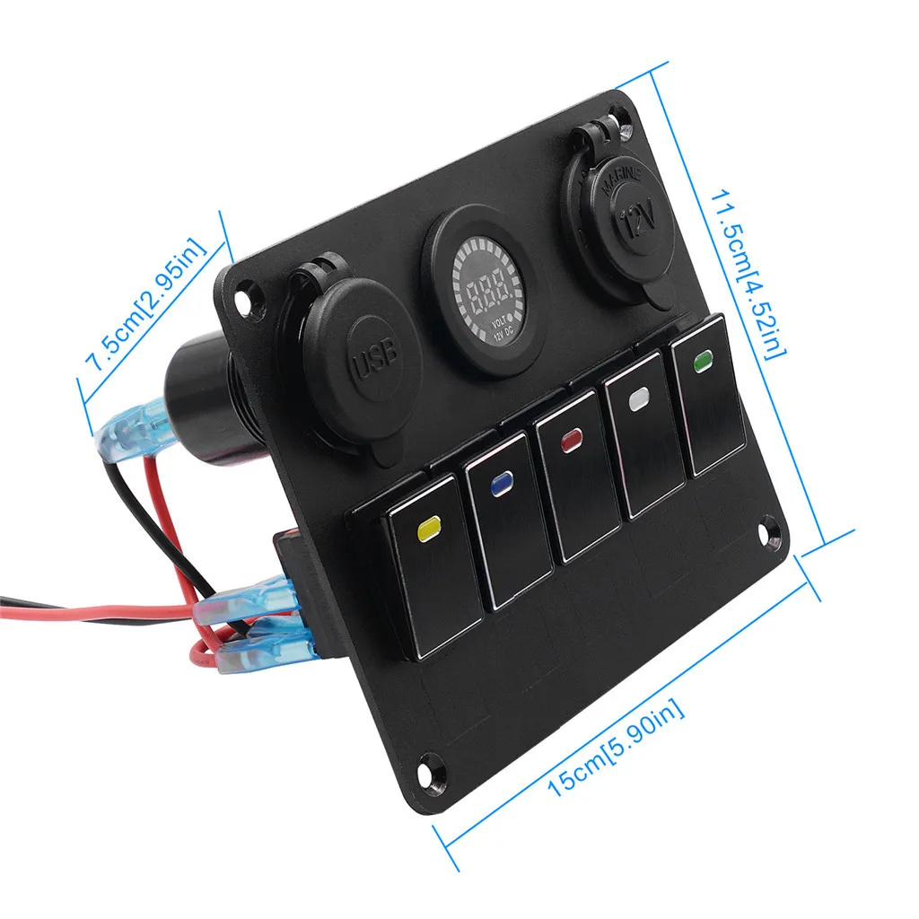 Металлическая панель переключателя 5 цветов двойная Быстрая зарядка из