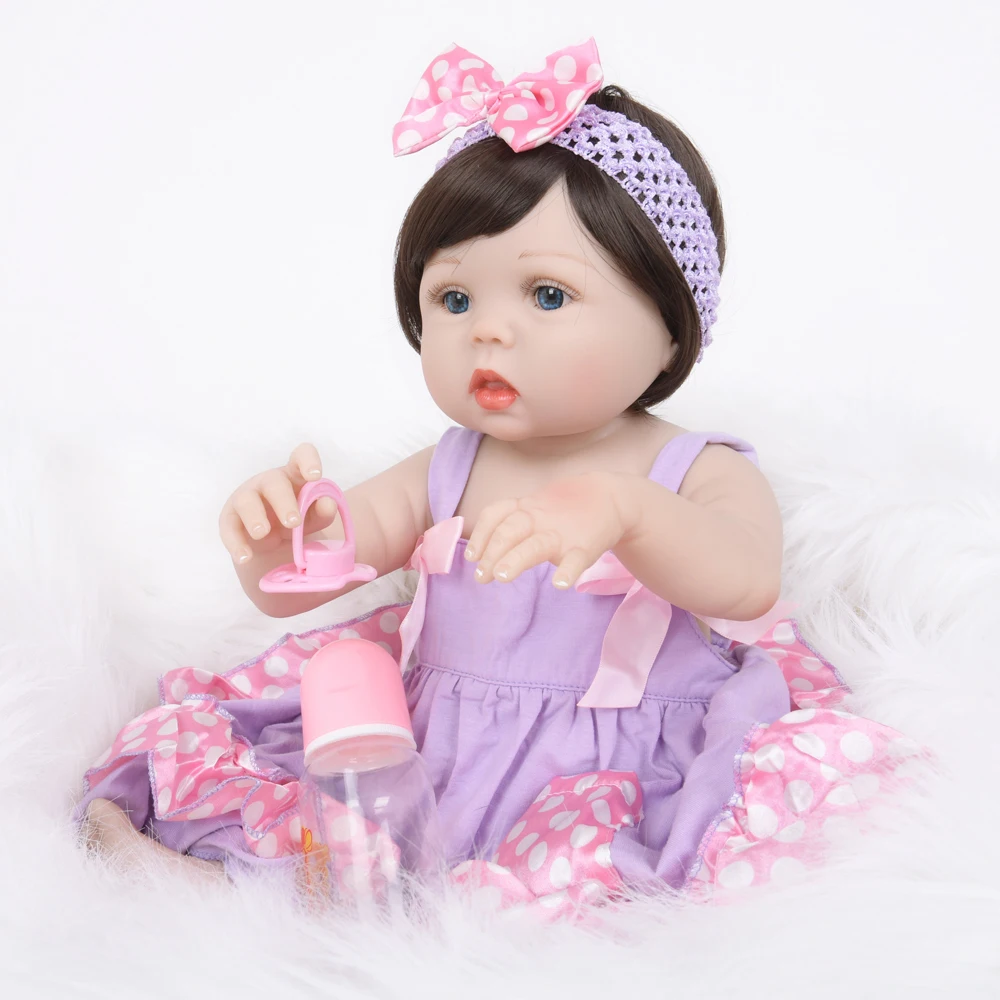 22 дюймовые развивающие реалистичные куклы для новорожденных силиконовые