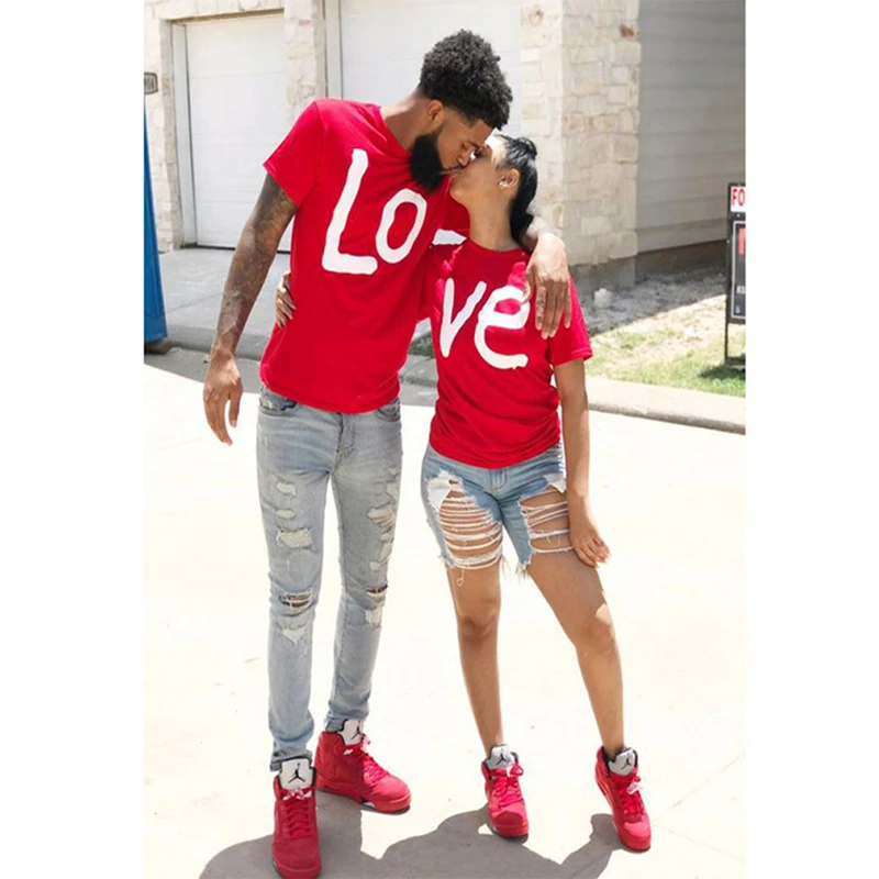 

Tee Shirt Women Men T Shirt Cotton LOVE Red Basic High Quality T-shirts Female Casual Tops Short Sleeve O Neck Femme 2022
