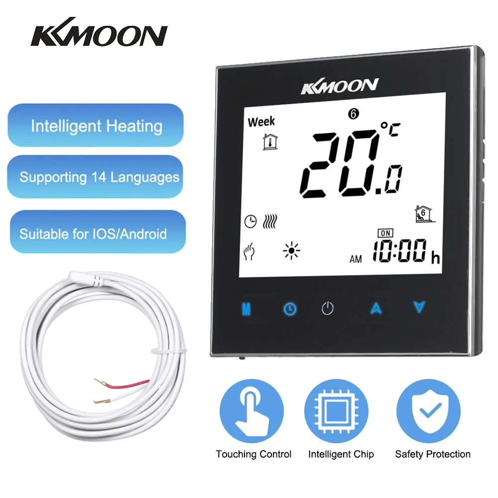 KKmoon цифровой WiFi термостат с подогревом для системы электрического отопления напольный датчик воздуха домашний комнатный регулятор температуры