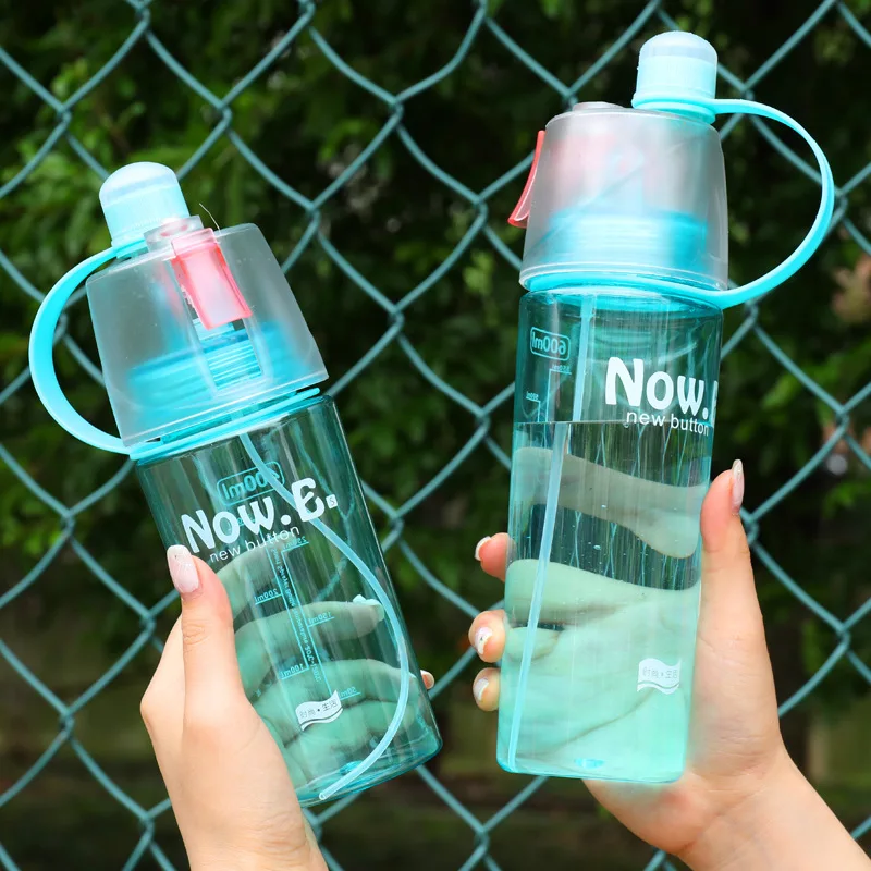 

Sports Bottle Outdoor Creative Point With Leak-proof Drinking Cup Sports Fitness Straw Plastic Bottle Plastic Spraying Portable