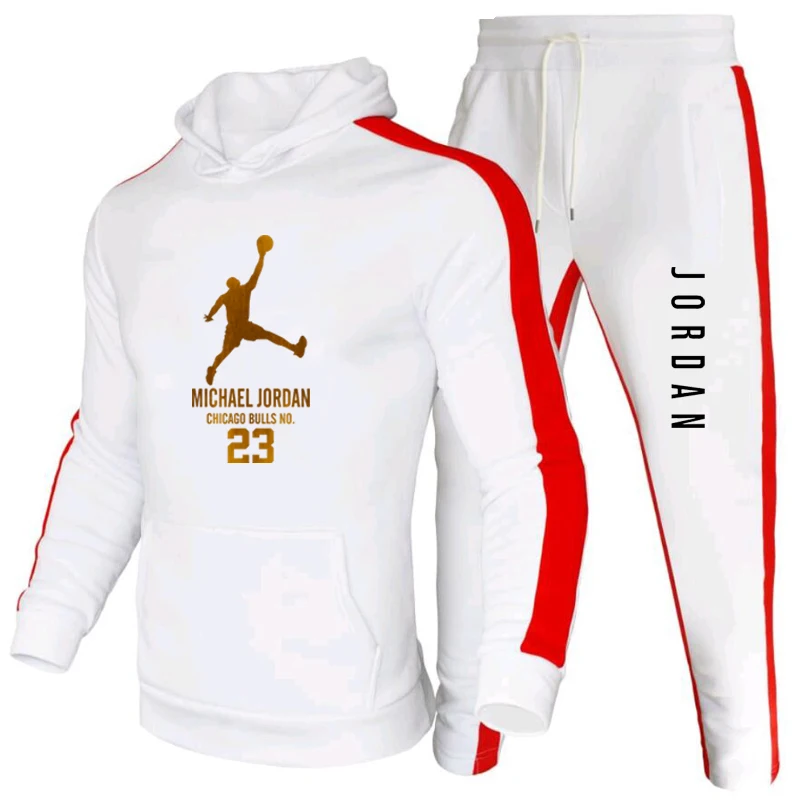 

Winter Men's and Women's Same Style Hoodie Drawstring Sports Color Matching Sports Suit