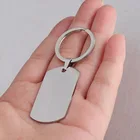 Брелок Dogtags из 100% нержавеющей стали, пустая для гравировки, металлическая Военная пластина, брелок, зеркальная полировка, оптовая продажа, 10 шт.