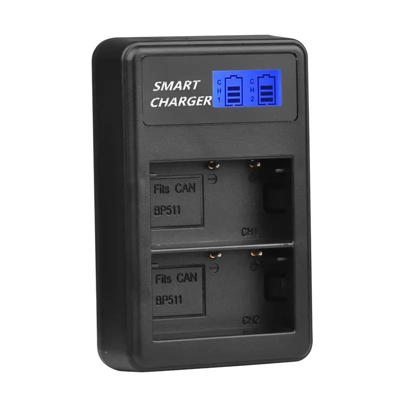 Bp-511/511A Usb ЖК-дисплей двойной порт зарядное устройство для Canon Eos 1000D 450D Kiss F Rebel Xs 18-55Is