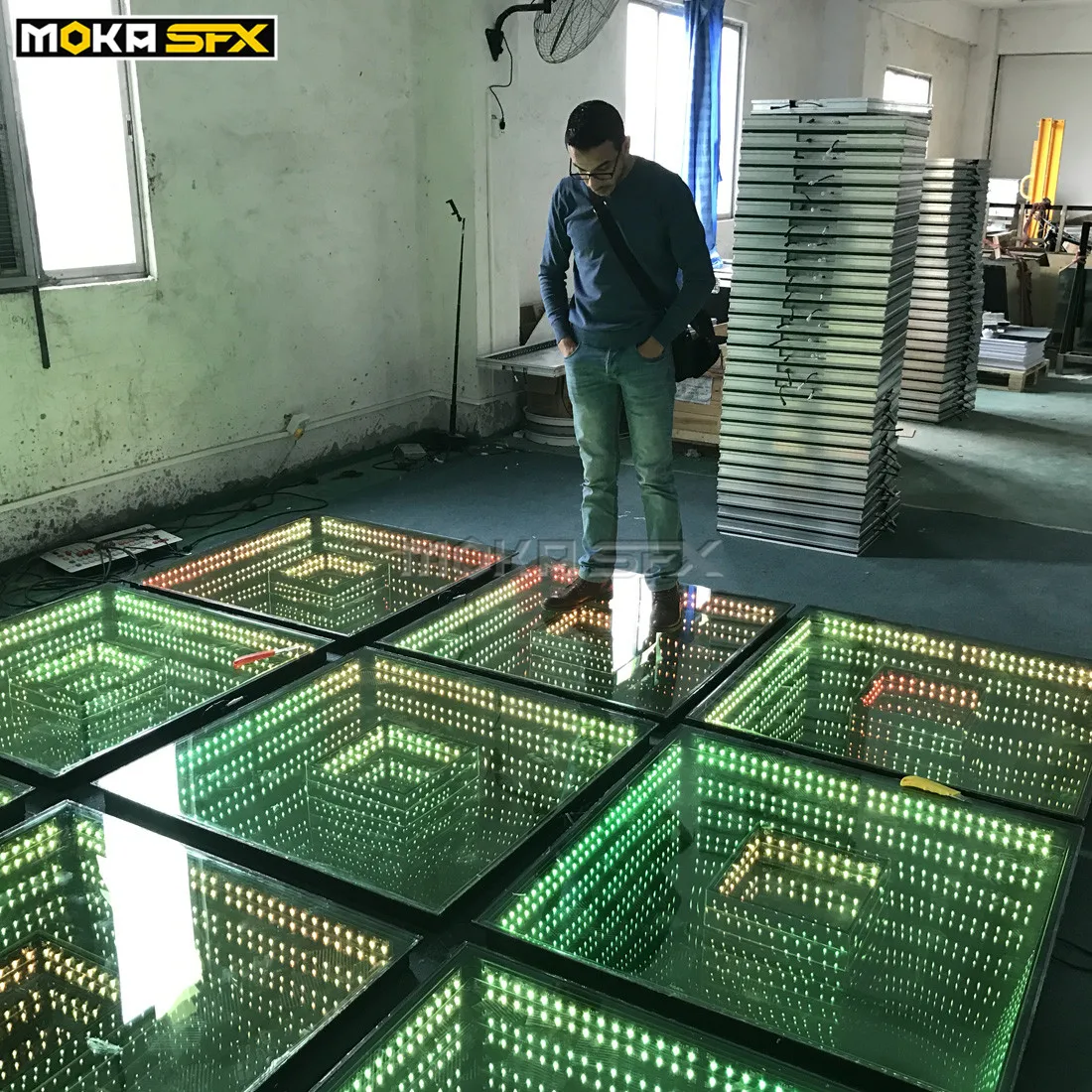 40 шт./лот сценическое зеркало 3D танцевальный пол толстое закаленное стекло RGB для