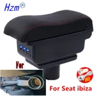 Подлокотник для Seat ibiza 6j Ibiza 6L, центральный контейнер для хранения с USB-интерфейсом светодиодный светодиодными лампами