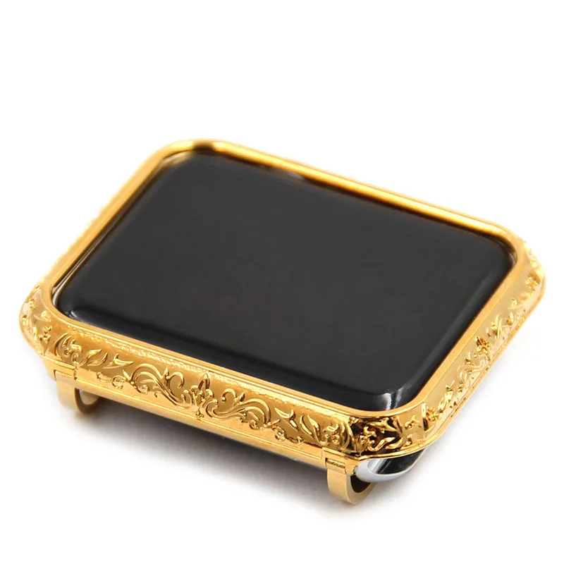 watch screen protector custom metal plated gold case cover for smart watch compatible with 38mm 42mm free global shipping