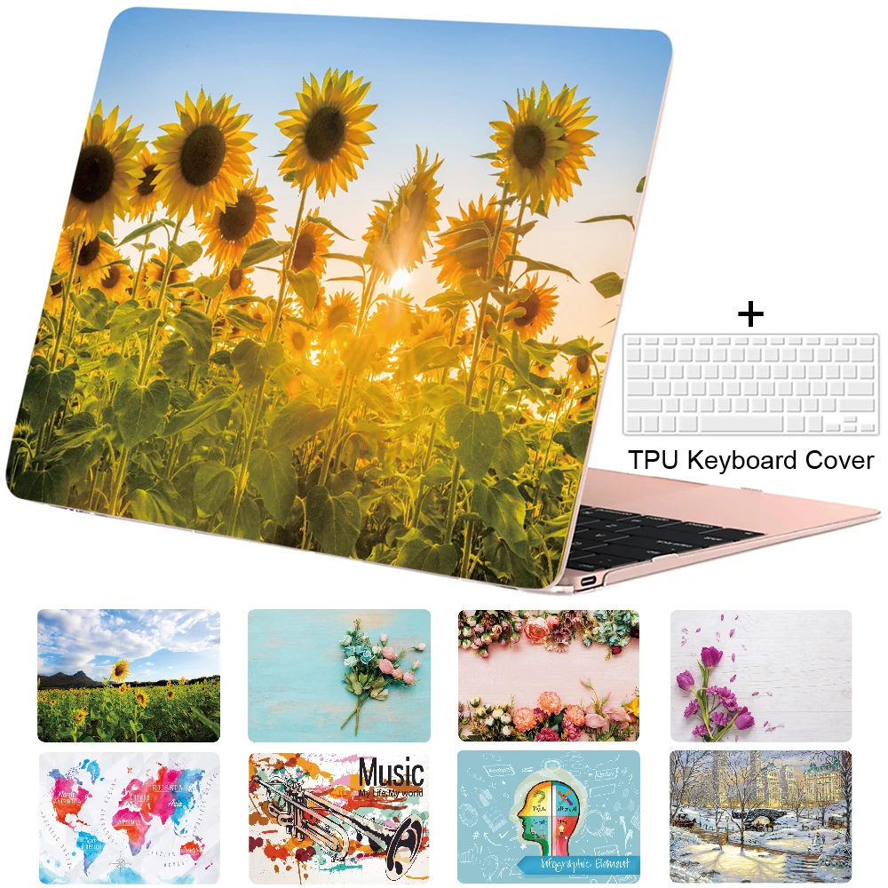 

Case for Macbook Pro 13 15 16 Air 13 11 12 Art Sunflower Print Cover Retina Touch Bar Shell Design Picture A2251 A2289