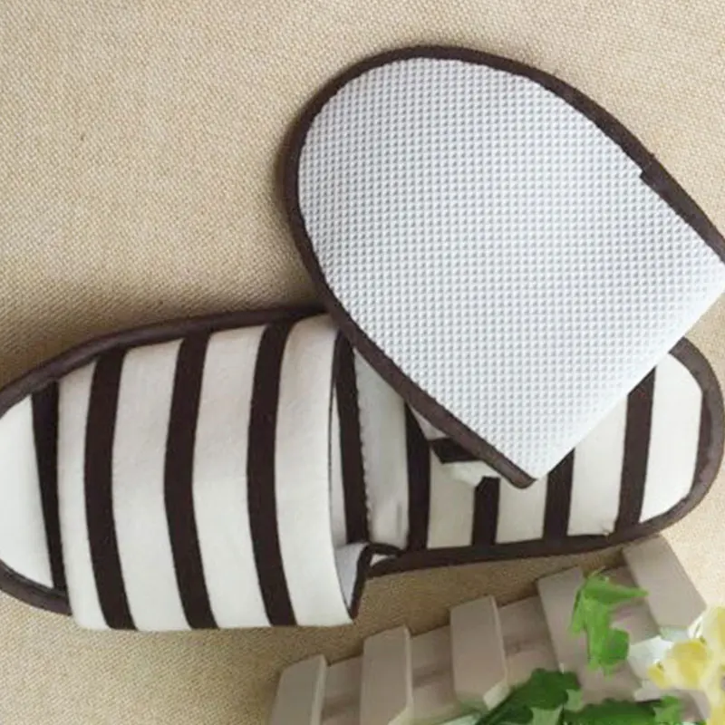 Striped Portable Folding Women Slippers Travel Non-slip Hotel Non-disposable Fashion Men High Quality | Обувь