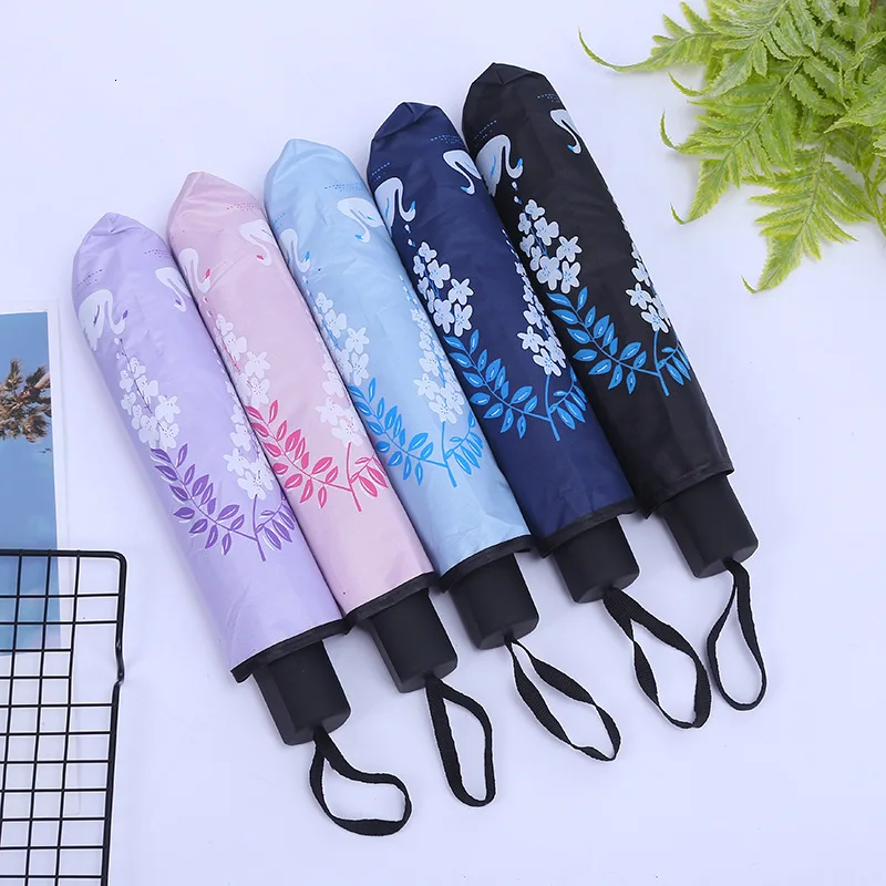 Little Swan Tri-Folding Umbrella Creative Fashion Anti-UV | Дом и сад