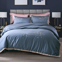 cotton bedding set king size super soft duvet cover set ab double size blue