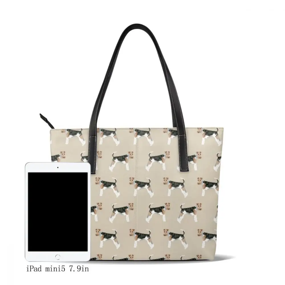 Wire Fox Terrier сумка Wire Fox Terrier сумки с верхней ручкой уличная женская кожаная сумка-тоут женские сумки