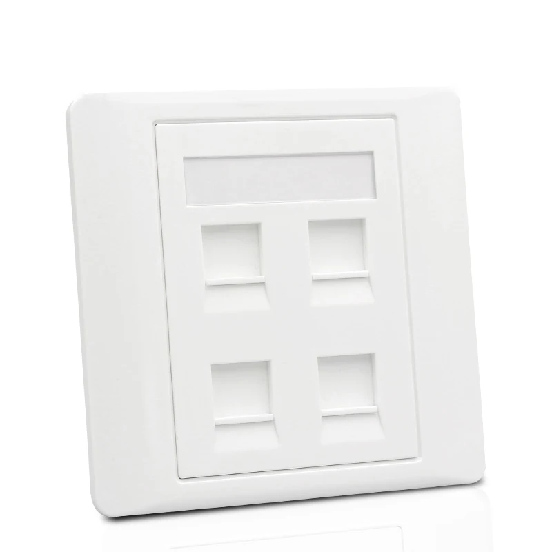 Настенная панель Ethernet с 4 разъемами Keystone Jack CAT6 RJ45 гнездо-гнездо для сетевой