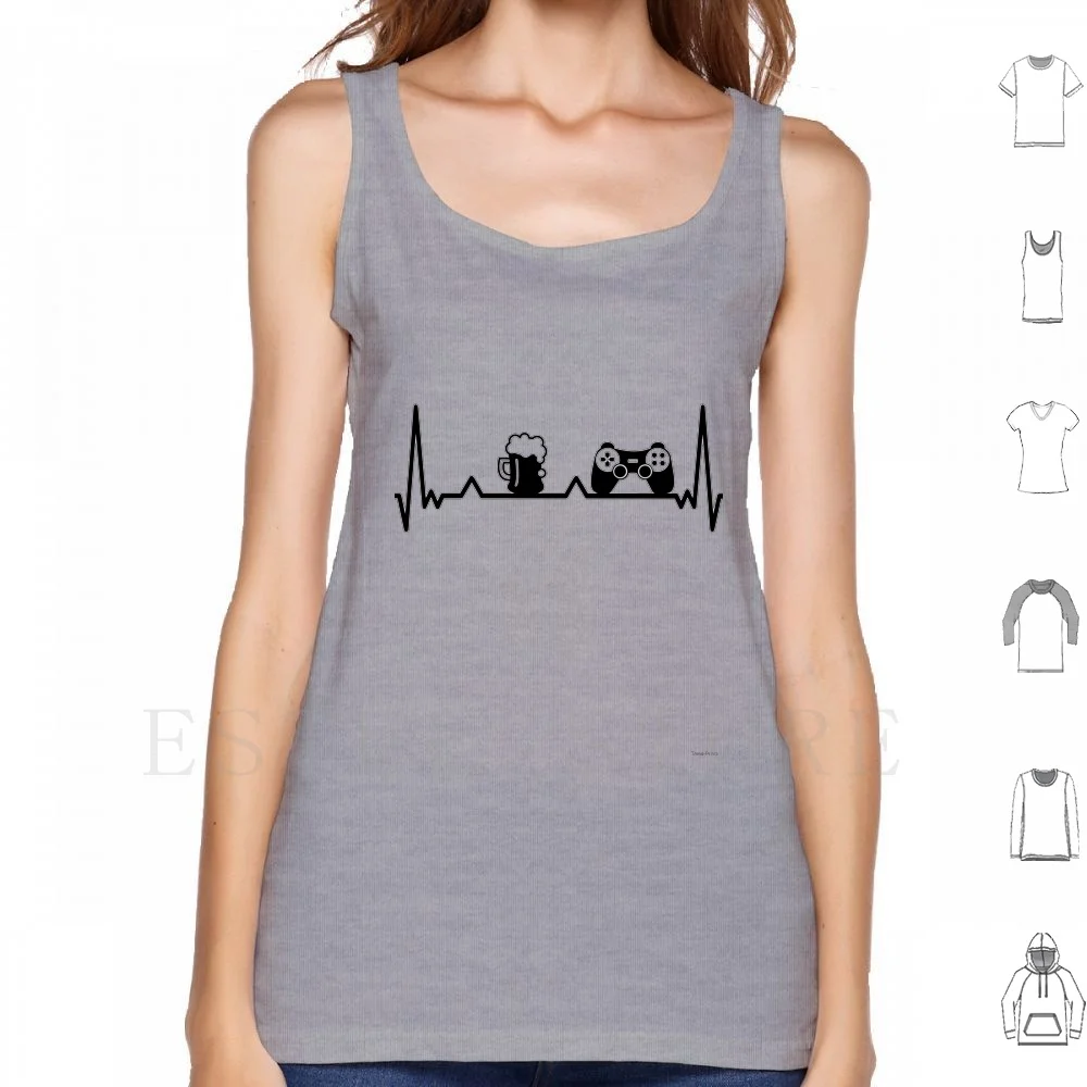 

Пульсовая игра и пиво | Пульсовые майки, жилет без рукавов, игровые пивные вентиляторы пульса, пульс, любовь, сердце для пуллиин