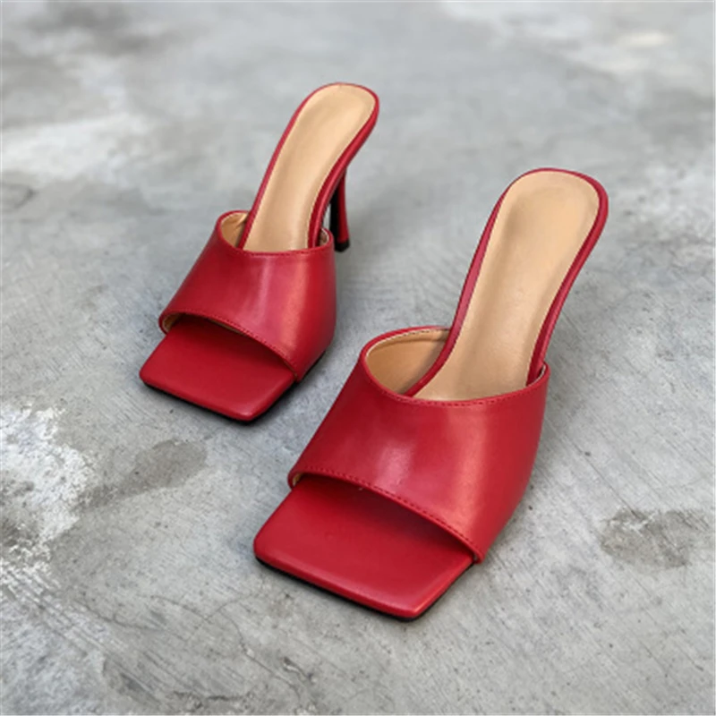 Женские винтажные босоножки на высоком каблуке однотонные сандалии с открытым